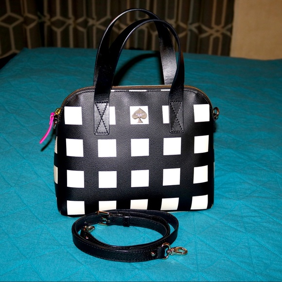 kate spade Handbags - Like New Kate Spade Satchel Checkered Bag